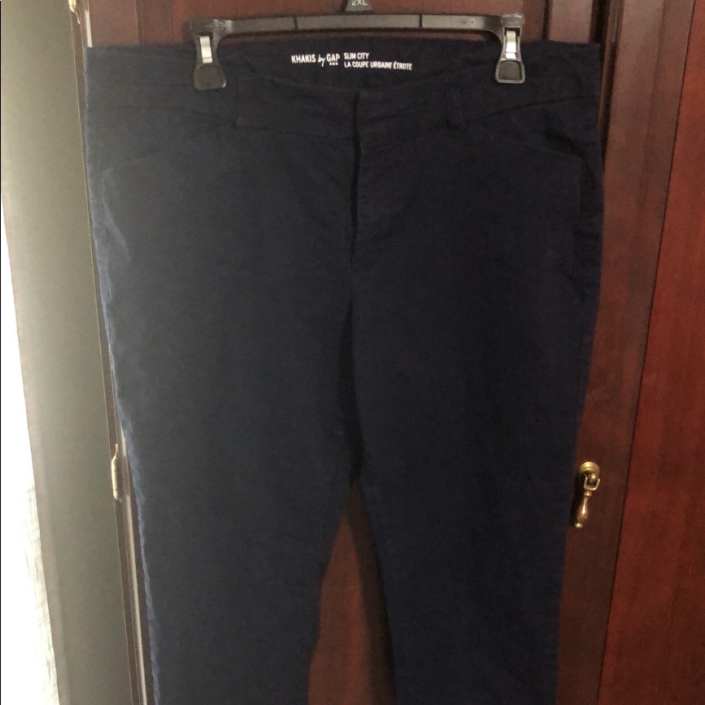 Navy crop slacks